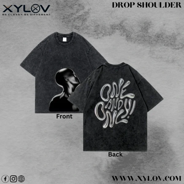 Acid Washed Drop Shoulder T-Shirt