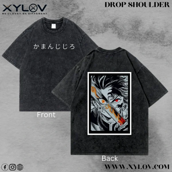 Acid Washed Drop Shoulder T-Shirt