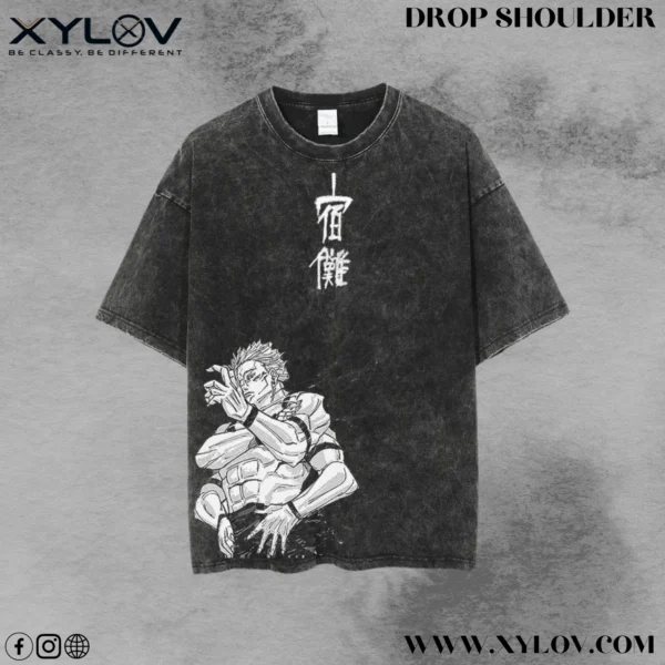 Acid Washed Drop Shoulder T-Shirt
