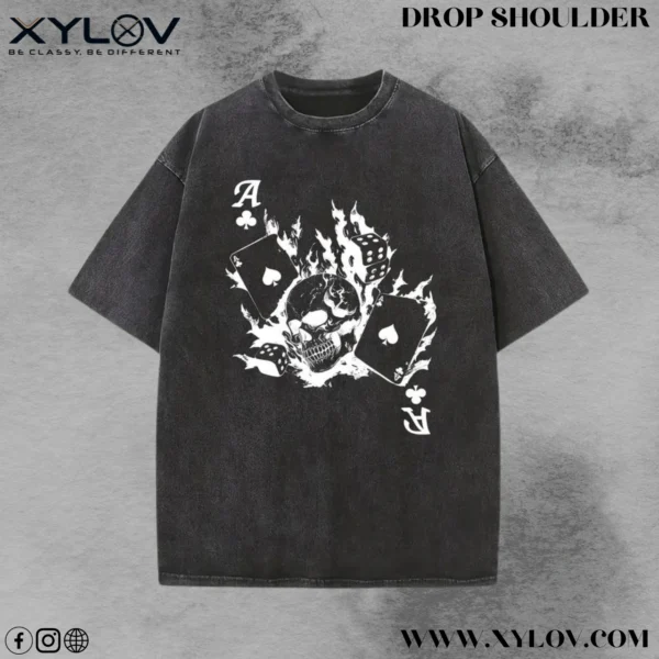 Acid Washed Drop Shoulder T-Shirt