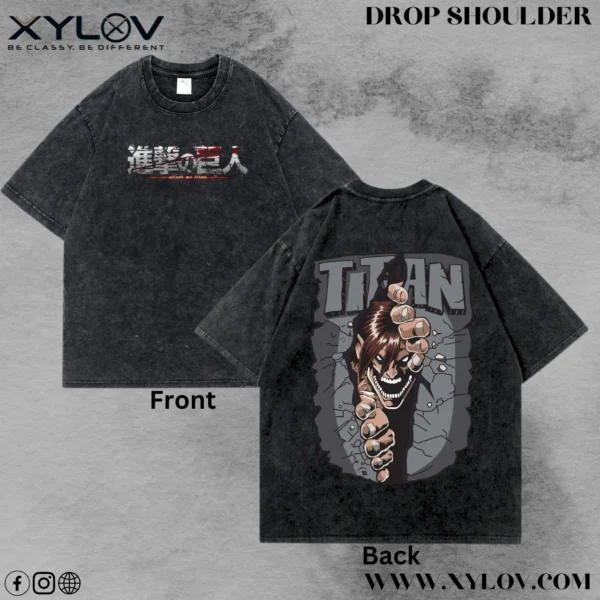 Acid Washed Drop Shoulder T-Shirt