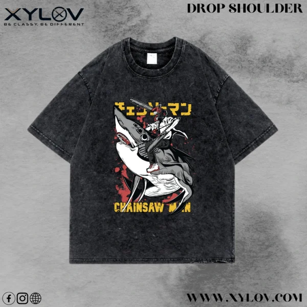 Acid Washed Drop Shoulder T-Shirt