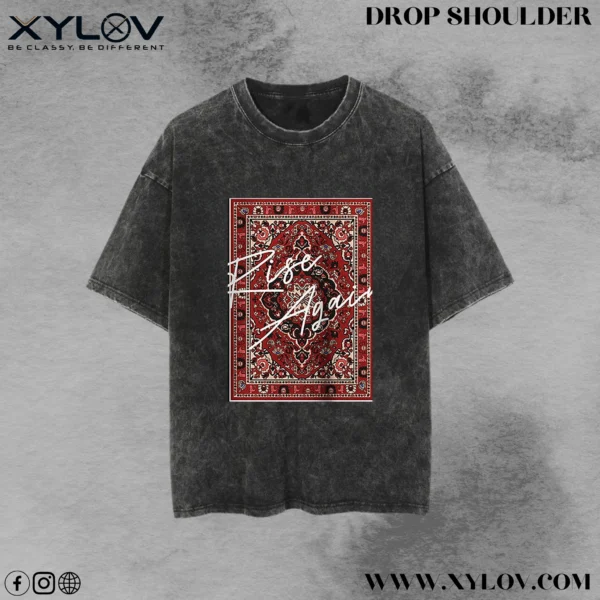 Acid Washed Drop Shoulder T-Shirt