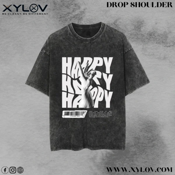 Acid Washed Drop Shoulder T-Shirt