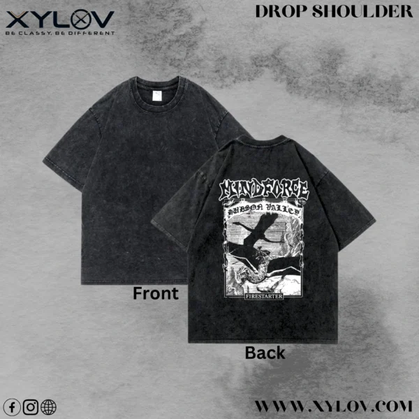 Acid Washed Drop Shoulder T-Shirt