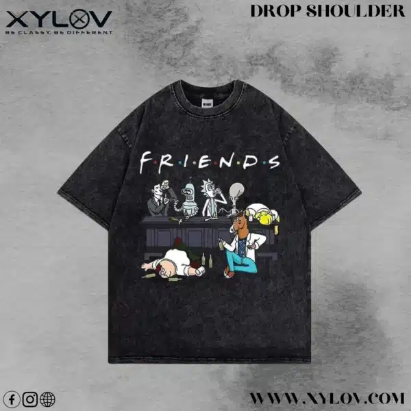 Acid Washed Drop Shoulder T-Shirt