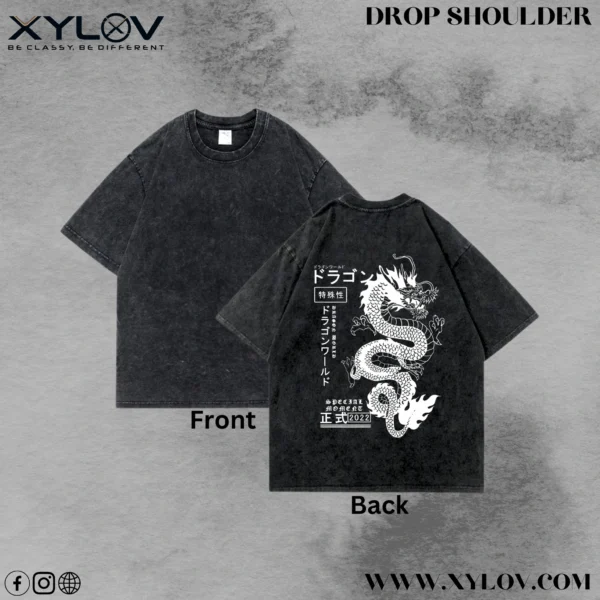 Acid Washed Drop Shoulder T-Shirt