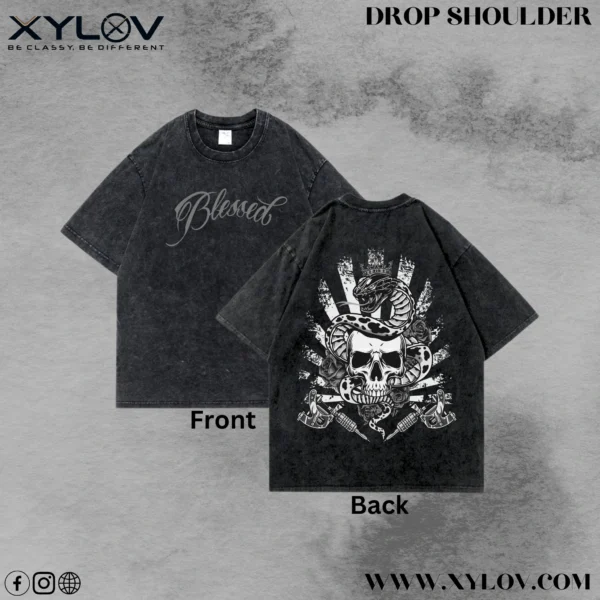 Acid Washed Drop Shoulder T-Shirt