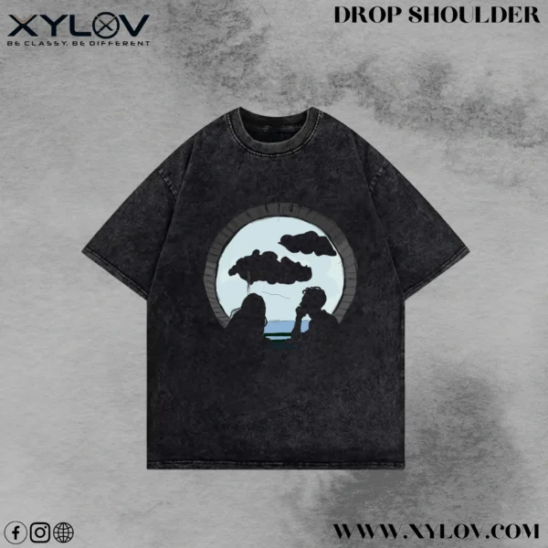 Acid Washed Drop Shoulder T-Shirt
